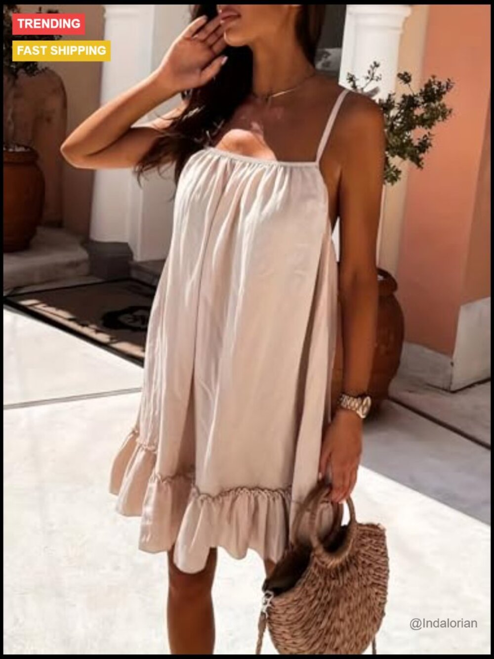 Sleeveless Spaghetti Strap Mini Dress Summer Beach Night Out - Picture 3 of 5